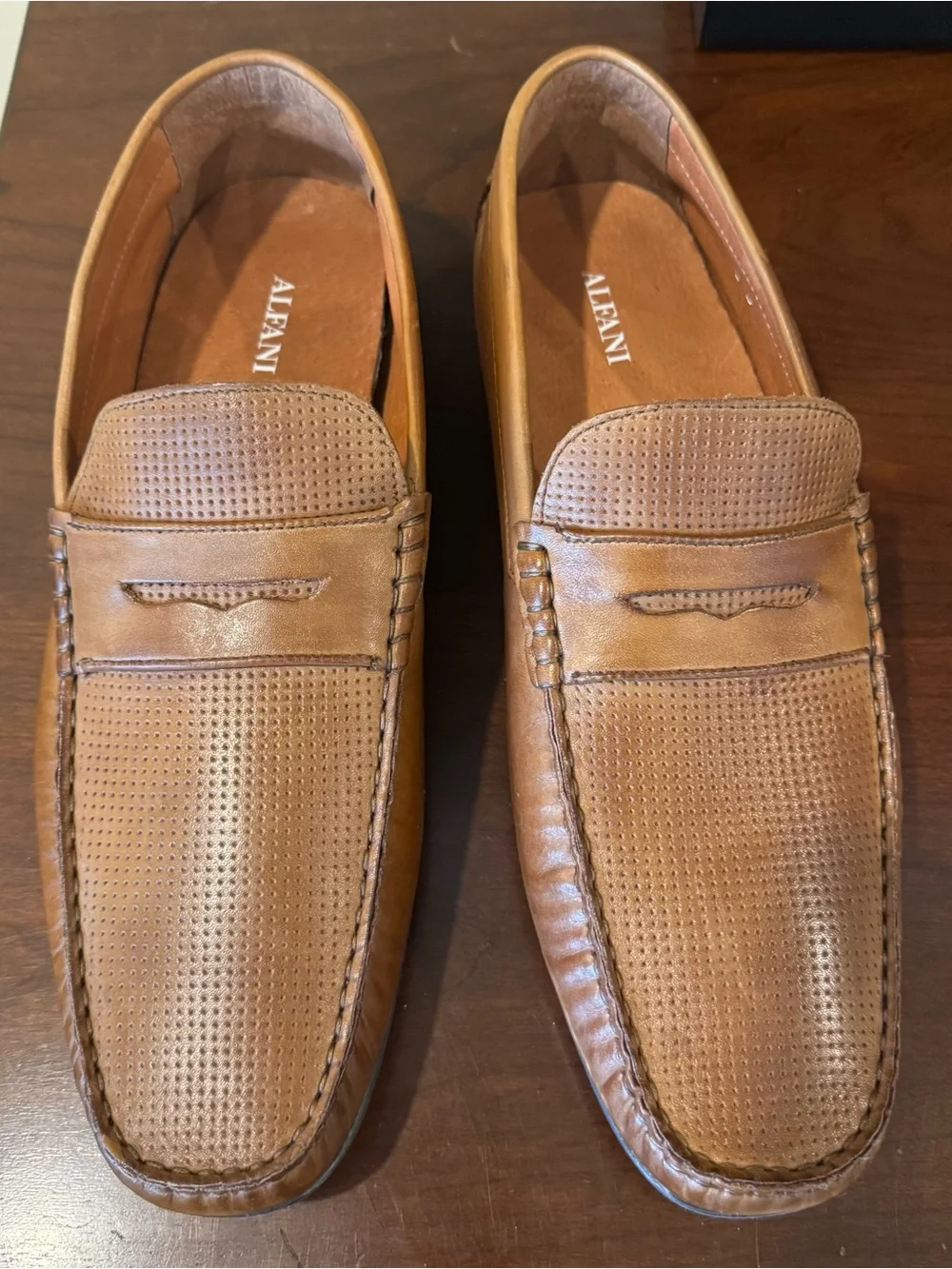 Alfani | Shoes | Alfani Cognac Brown Perforated Leather 